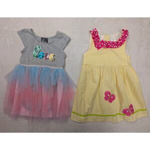 Two Girls Dresses Size 4 Emily Rose and Pink Violet